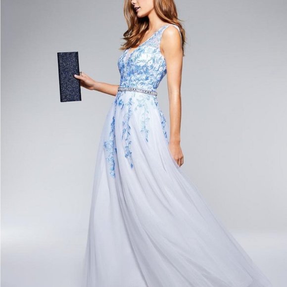 Say Yes to the Prom Embellished Embroidered Gown - Picture 1 of 10